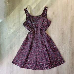 New size Medium Retro Valentines Day Black Red Dress Hearts Vintage Style
